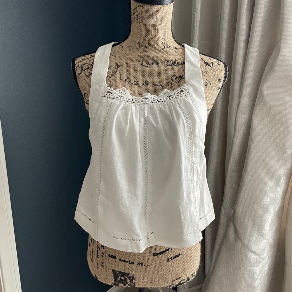 Free People White Crop Top Medium